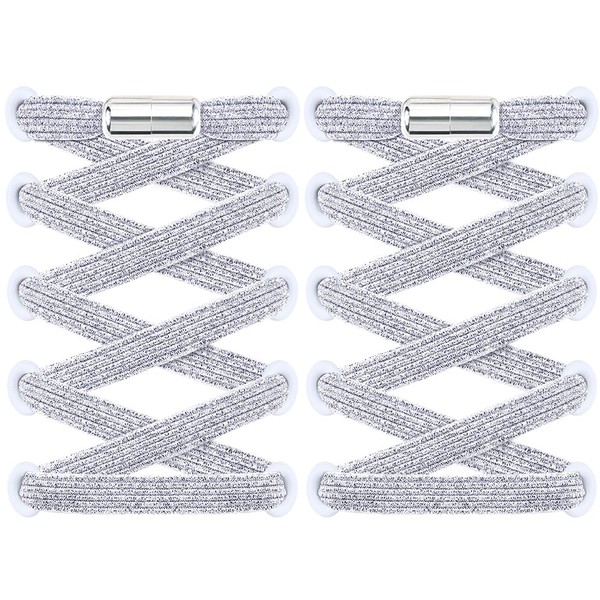 RJ-Sport 2 Pairs of Flat Shoelaces without Tying - Elastic