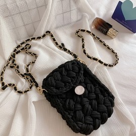 Mesh Stitch Net Bag Crochet Phone Pouch DIY Kit Kit 4 Crochet Phone Bag - Brown