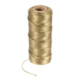 sourcing map 110Yard/328Feet 1.5mm Champagne Twine String, Glitter Twine Ropes Gift Wrapping Cord Thread for DIY Crafting Packing Party Home Decoration