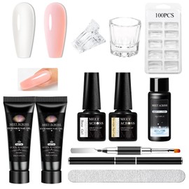 MEET ACROSS Poly Nail Gel 10Pcs Nail Extension Gel Set and Nail Extension Starter Kit for Beginners Nail Art DIY Home Gifts for Women (SET-1, 10pcs)