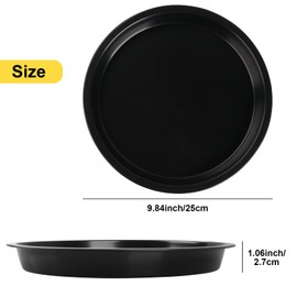 Miruchertter Pizza Pan 10 Inch Round Pizza Plate Non-Stick Pizza Pan Carbon Steel Pizza Oven Tray for Baking, Roasting, and Serving, Non Toxic & Heavy Duty, Oven Safe & Easy Clean