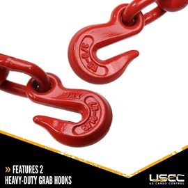 US Cargo Control Ratchet Load Binder for 5/16 Inch Grade 70 or 80 Chain - 5,400 LBS Working Load Limit, Heavy Duty Chain Binders 5/16 to 3/8, Smooth Ratcheting Design Reduces Chance of Recoil