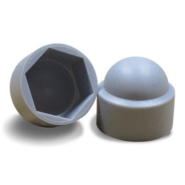 ajile - 20 pieces - Snap on domed nut bolt cap, protective cover for M10, 17 mm nut - GREY plastic - FAH317