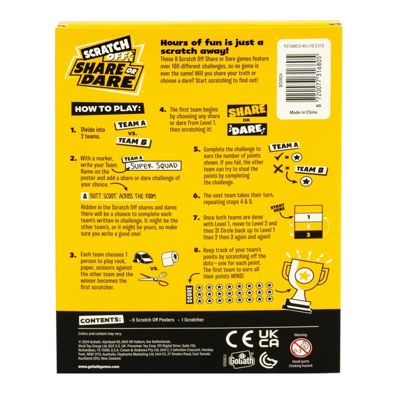 Goliath Scratch Off Share or Dare Game | Uncover The