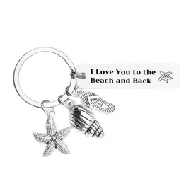Birthday Gifts for Mom Dad Christmas Birthday Gifts for Boyfriend Girlfriend I Love You to The Beach and Back Keychain Gifts for Grandpa Grandma beach lover Women men