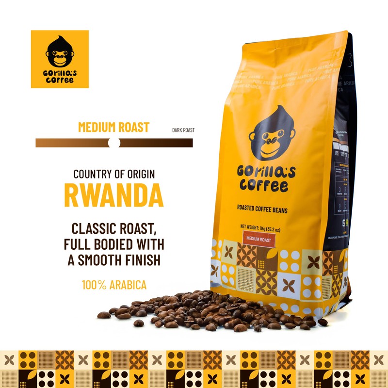 Gorilla's Coffee 100% Arabica - Medium Roast Whole Bean Coffee,