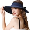 Livingston Straw Visors for Women Roll Up Wide Brim Foldable
