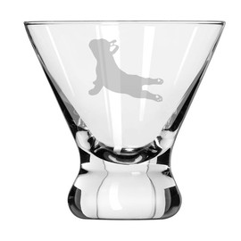 MIP 8 oz Stemless Martini Cocktail Glass Cosmopolitan Margarita French Bulldog Yoga
