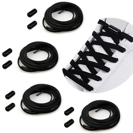 Elastic shoelaces without ties for trainers, shoelaces, rubber laces with quick release/rubber laces, adjustable via metal closure - -