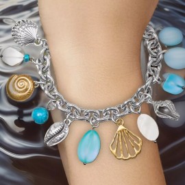 Brighton CALYPSO Shell Charm Bracelet  JF9493 NWT List $138