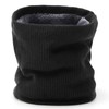 Winter Neck Warmer Gaiter, Windproof Thermal Knitted Snood Scarf for Men Women Double-Layer Fleece Lined, Skiing Cycling Running Outdoor Sports, Unisex, Black