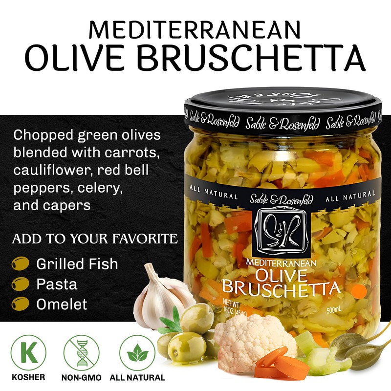 Sable & Rosenfeld Bruschetta Olive Topping, Medium, 16 Ounce