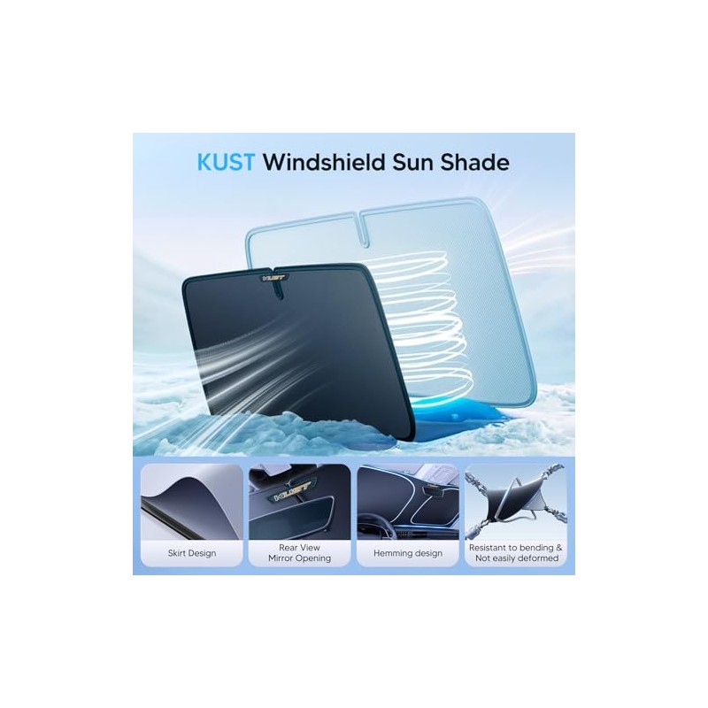 KUST Custom Fit Windshield Sun Shade for Toyota Tacoma 2016-2026