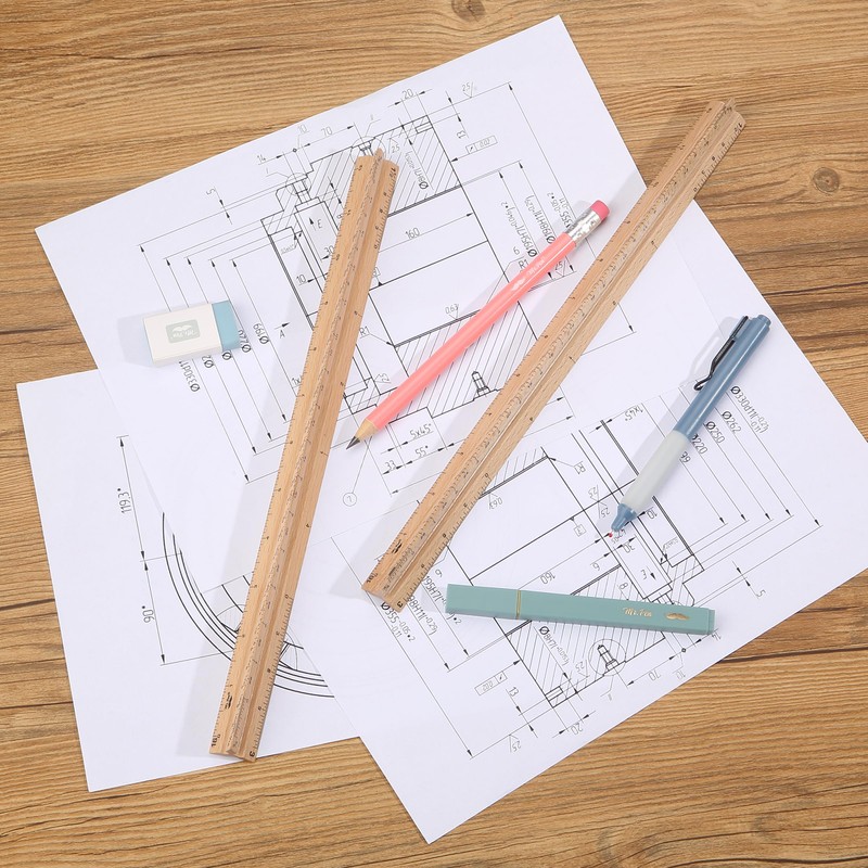 Mr. Pen- Architectural Scale Ruler, 12 Inch, 2 Pack, Wooden