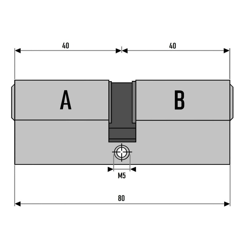 4x Cylinder Lock 40/40 Keyed Alike 80 mm with 10