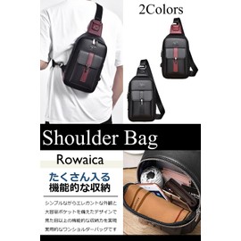 Rowaica Men's One-Shoulder Body Bag, Large Capacity, Crossbody Bag, Lightweight, Zipper, red/black