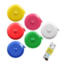 DiCUNO 60-Inch 1.5 Meter Soft and Retractable Tape Body Tailor Sewing Craft Cloth Dieting Measuring Tape (6 Colors of Blue, Red, Yellow, White, Pink, Green and Two Soft Tapes)