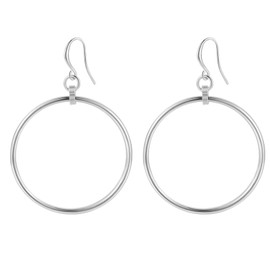 YYWANGART Silver Earrings Hypoallergenic Sterling Silver Hoop Dangle Earrings Lightweight Round Drop Silver Dangle Earrings for Women Trendy