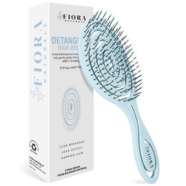 Fiora Naturals Hair Detangling Brush -100% Bio-Friendly Detangler hair brush w/ Ultra-soft Bristles- Glide Through Tangles with Ease - For Curly, Stright, Women, Men, Kids, Toddlers, Wet and Dry Hair