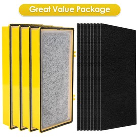 (12 Pack) AER1 Filter 4 HEPA Filters + 8 Carbon Booster Filters Compatible with Holmes AER1 Type Total Air Filter HAPF30AO-Odor Eliminator Filter, True HEPA Filter, Replacement Filter Accessories