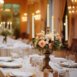 Flameless Taper Candle with Remote Control, 3pack Plastic LED Candles, Flickering Candles Battery Operated, 9.6''Classic Tall Candles for Wedding, Party,Christmas,Home Decor （Ivory