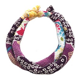 Collar: Dog Collar, Cat Collar, Puppy Choker, No Bell, Soft Fabric That Does Not Put Any Burden on Your Neck or Coat (Adjustable), Kyoto Crepe Fabric, Japanese Style, Modern, Stylish, Cute (Peony