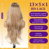 KOME Dirty Blonde Layered Wavy Synthetic Lace Front Wig With