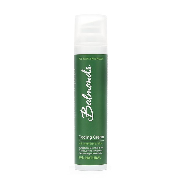Balmonds - Cooling Cream - 3.5oz. (100ml) - 99% Natural Moisturizer With Menthol & Aloe - Fragrance Free - Vegan/Cruelty Free - All Skin Types