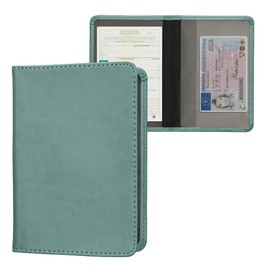 kwmobile Registration and Insurance Holder - Car Document Holder for Vehicle Documents and Cards - PU Leather - Arctic Night