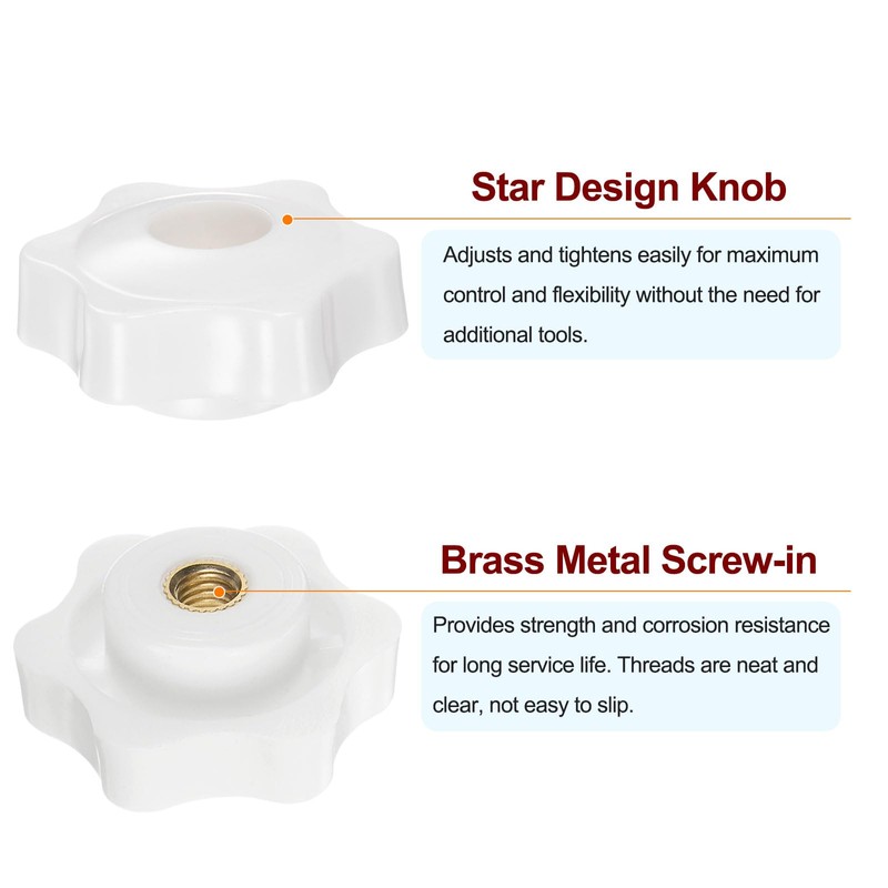 QUARKZMAN Star Knobs M6 Internal Thread 38 mm Head Plastic