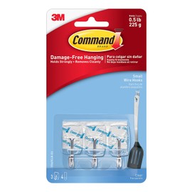 Command 3M Ganchos Adhesivos Removibles, Pequeños, Transparentes, 3 und por paquete, Organiza y decora sin dañar tus paredes