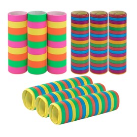 Idena 90255 - Banderoles Mix, Set de 9 Rouleaux de Couleurs Pastel, Néon et métallisées, 9-18 coupures, Comme décoration de fête ou pour Un Anniversaire