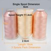 New brothread Set of 3 Meat (Skin) Colours Polyester Machine