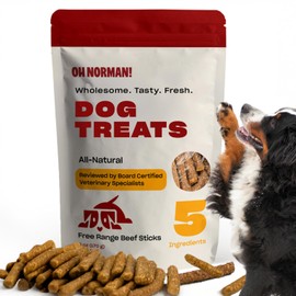 OH NORMAN! Soft Beef Jerky Dog Treats by Kaley Cuoco, Healthy Dog Treats, All Life Stages and Breeds, Air Dried, Ethically Sourced Free Range Beef,6 Oz