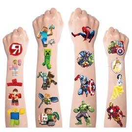 GSXNKK Tattoos for Kids,Kids Tattoos Boys Girls,Waterproof Temporary Tattoo Stickers for Kid Birthday Party Bag Filler,Party School Rewards Gifts for Kids (‎Mixed 10 sheets)