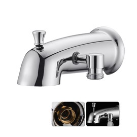 RAINREVIVE All Metal Tub Spout with Diverter for Hand Held Shower, Fits 1/2" or 3/4" IPS Bathtub Faucet with Shower Diverter, Chrome