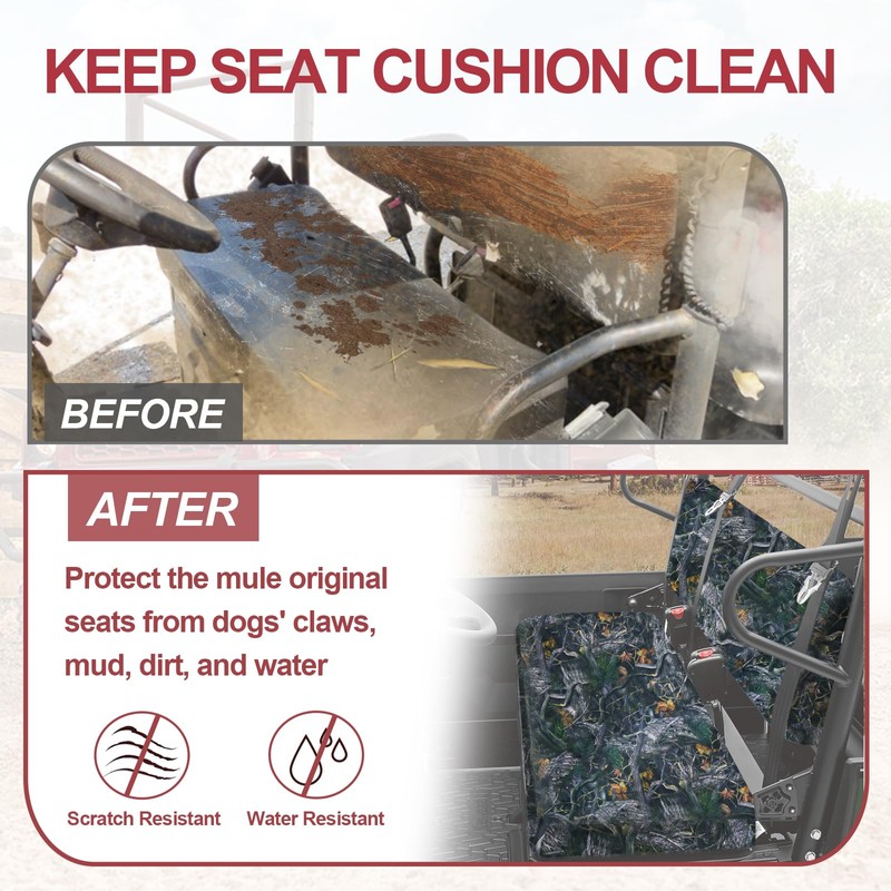 StarknightMT UTV Mule Pro Seat Covers 1680D Compatible with Kawasaki