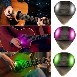 Púas de guitarra con luz LED automática - Deslumbrantes púas iluminadas coloridas para guitarra acústica, eléctrica y bajo, 0.6mm, regalos geniales para amantes de la guitarra de tiaotyu