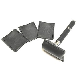 3 pack - Leather Double Edge Razor Head Sleeve - Protective Case - Fits All Safety Razor Heads