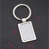 ARFUKA Keyring Stainless Steel Square Tag Pendant Car Key Ring