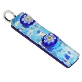 GlassOfVenice Murano Glass Venetian Reflections Stick Pendant - Aqua Blue