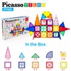 PicassoTiles 42 Piece Magnetic Building Blocks with 32pc Tiles and