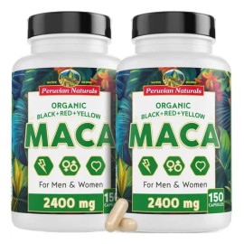 Peruvian Naturals Maca Orgánica 2400 Mg 150 C/u (paquete 2)
