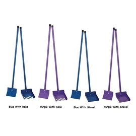 Clean Go Sanitary Steel Color Pooper Scooper Blue or Purple with Rake Shovel Poop Scoop(Blue with Shovel)