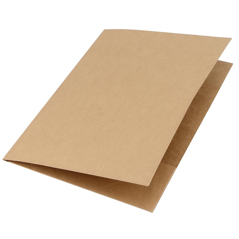 HEIHAK 25 Pcs A4 Kraft Paper File Folder with Cards