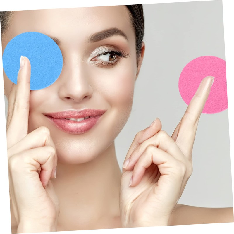 Healeved 50pcs Portable Natural Facial Cleansing Sponges for Makeup Removal