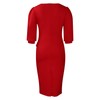 Elegant Red Church Dress for Women 3/4 Sleeve Pencil Dress