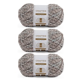 Crafted By Catherine Cozy Twist Yarn - 3 Pack, Grey Multi, Gauge 5 Bulky