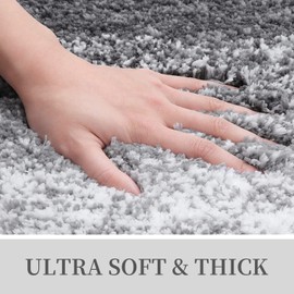 Extra Absorbent Bathroom Mat 24x16in Microfiber Bath Rug Mat, Non-Slip Soft Plush Shaggy Bath Carpet, Machine Wash Dry Area Rug for Bathroom Floor, Tub and Shower (Style A, 41x61cm)