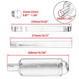 PowerMotor 28mm Exhaust Muffler Silencer Pipe and Clamp Gasket Replacement for 4 Wheeler 50cc to 150cc Go Kart Mini Bike Motocross Parts